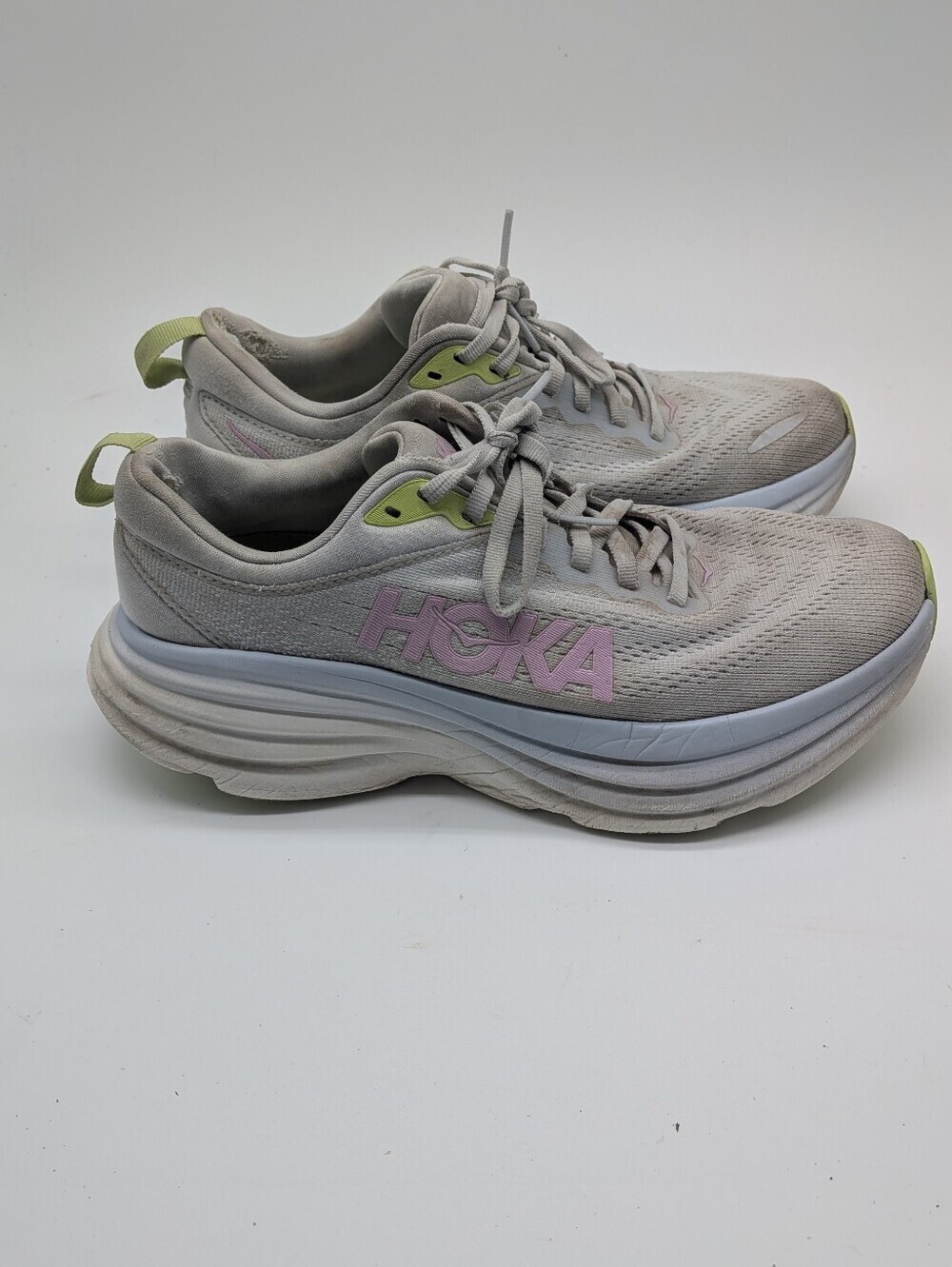 HOKA Bondi 8 Women's Running Shoes Harbor Mist Lunar Rock Gray Size 8B
